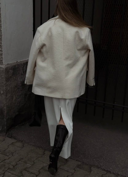 VESTE BLAZER OVERSIZE EFFET MOUTON