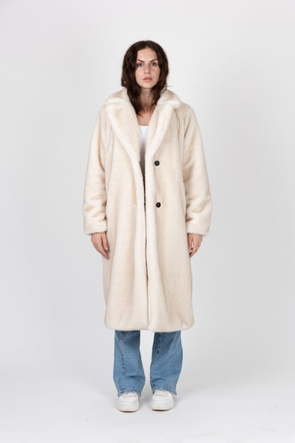 MANTEAU LONG EN FAUSSE FOURRURE