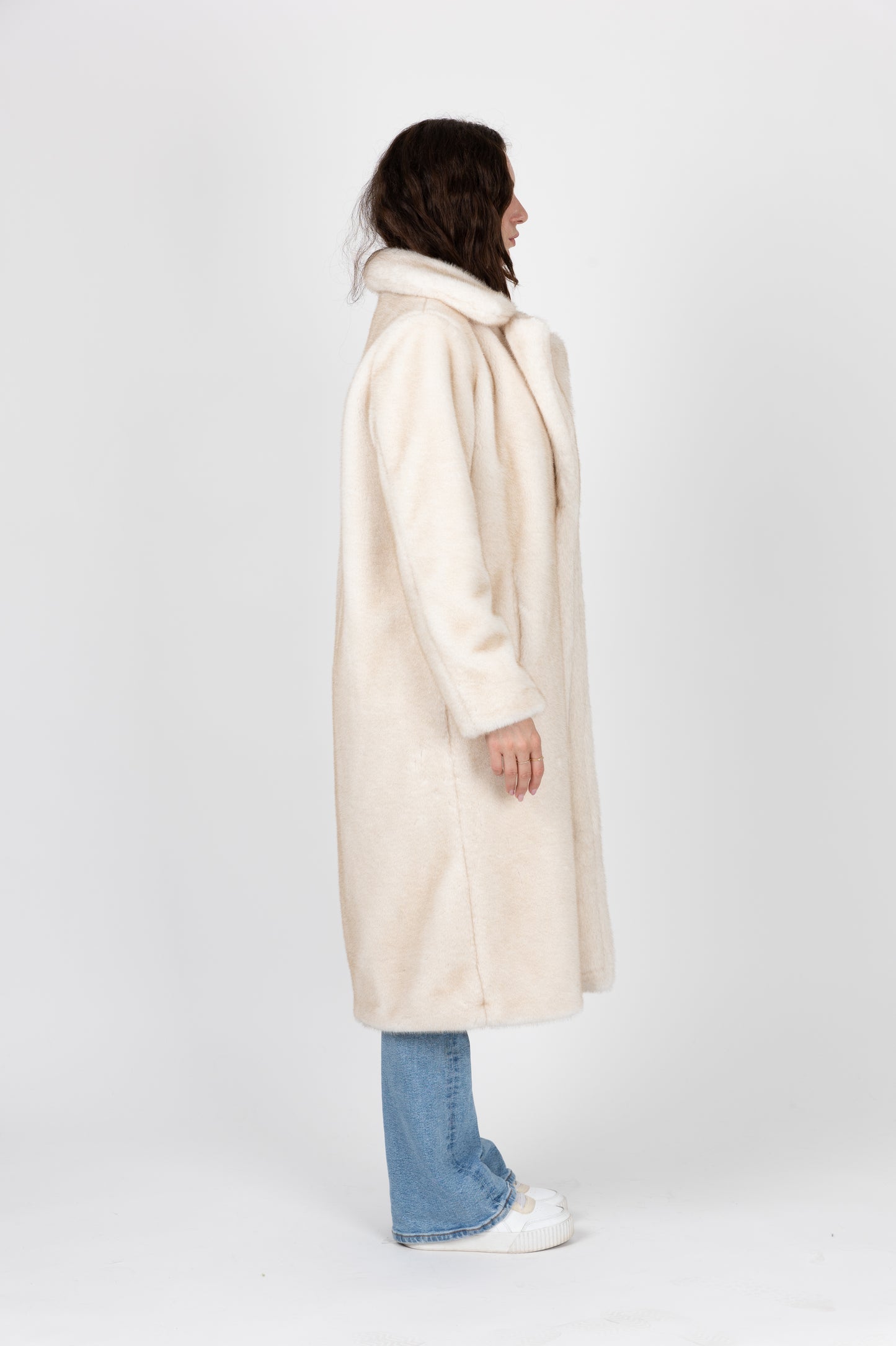 MANTEAU LONG EN FAUSSE FOURRURE