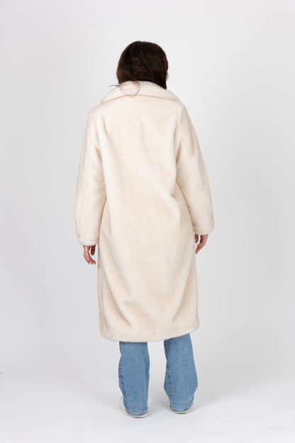 MANTEAU LONG EN FAUSSE FOURRURE