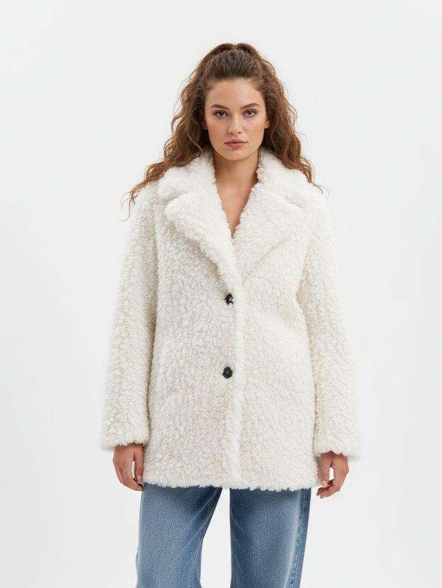 MANTEAU EN FAUSSE FOURRURE MOUTON