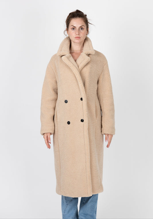 MANTEAU LONG EN FAUSSE FOURRURE MOUTON