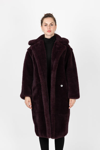 MANTEAU LONG OVERSIZE EN FAUSSE FOURRURE MOUTON