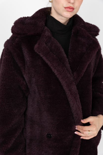MANTEAU LONG OVERSIZE EN FAUSSE FOURRURE MOUTON