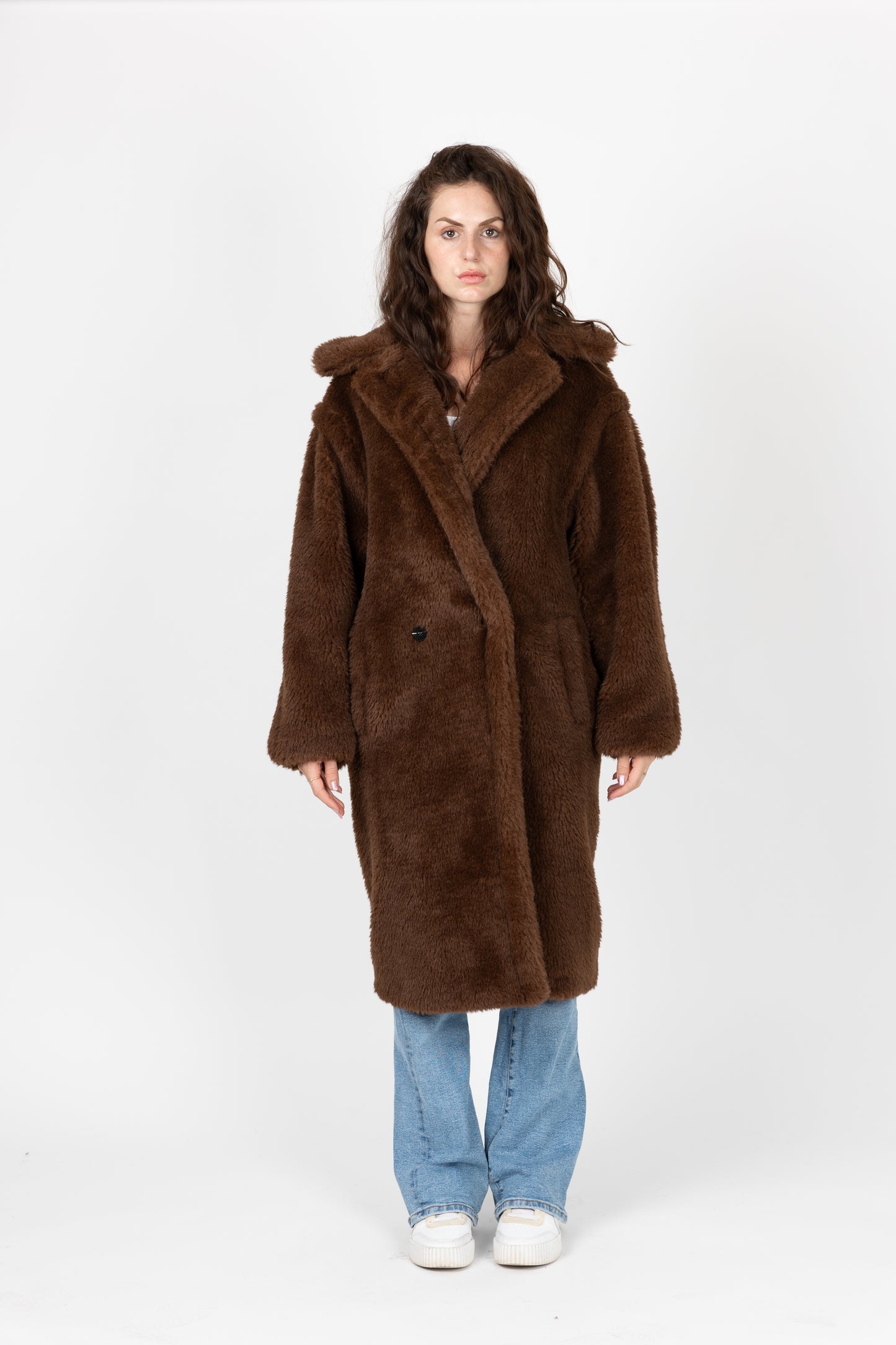 MANTEAU LONG OVERSIZE EN FAUSSE FOURRURE MOUTON