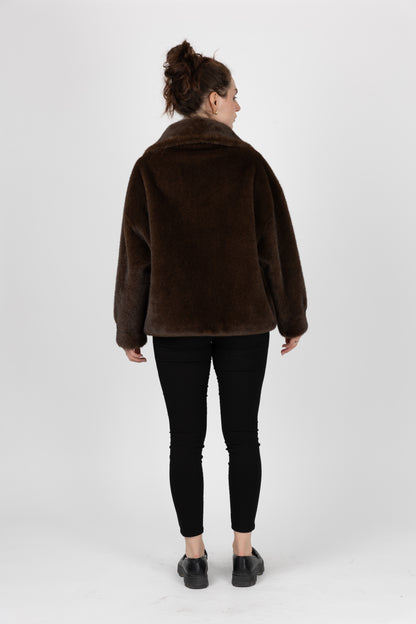 BLOUSON EN FAUSSE FOURRURE