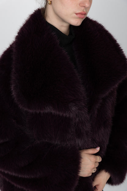 MANTEAU COURT EN FAUSSE FOURRURE