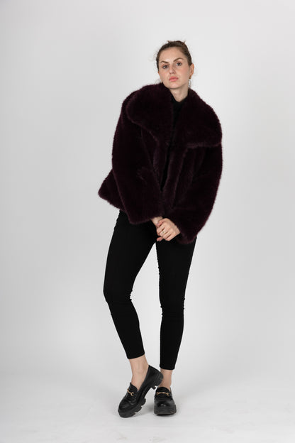 MANTEAU COURT EN FAUSSE FOURRURE