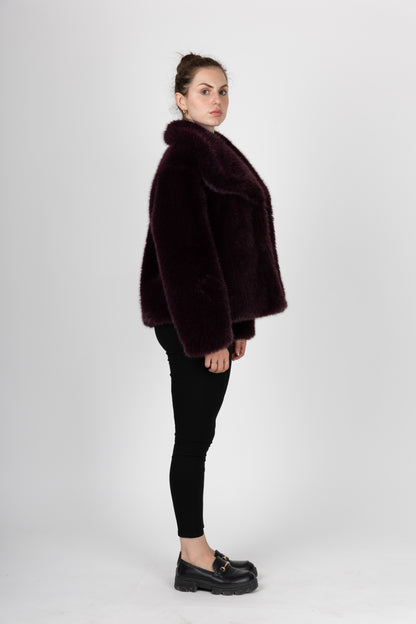 MANTEAU COURT EN FAUSSE FOURRURE