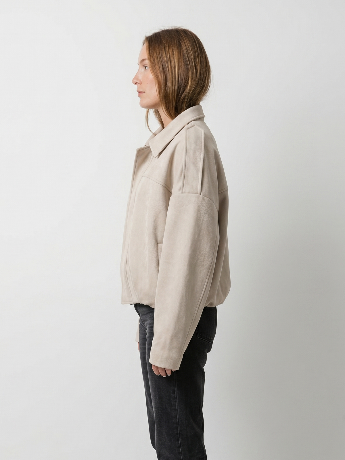 CHAQUETA BOMBER OVERSIZE EFECTO ANTE