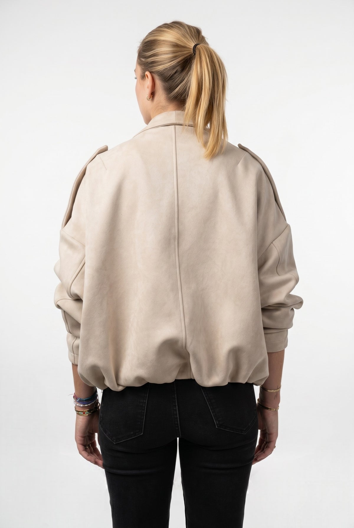 CHAQUETA BOMBER OVERSIZE EFECTO ANTE