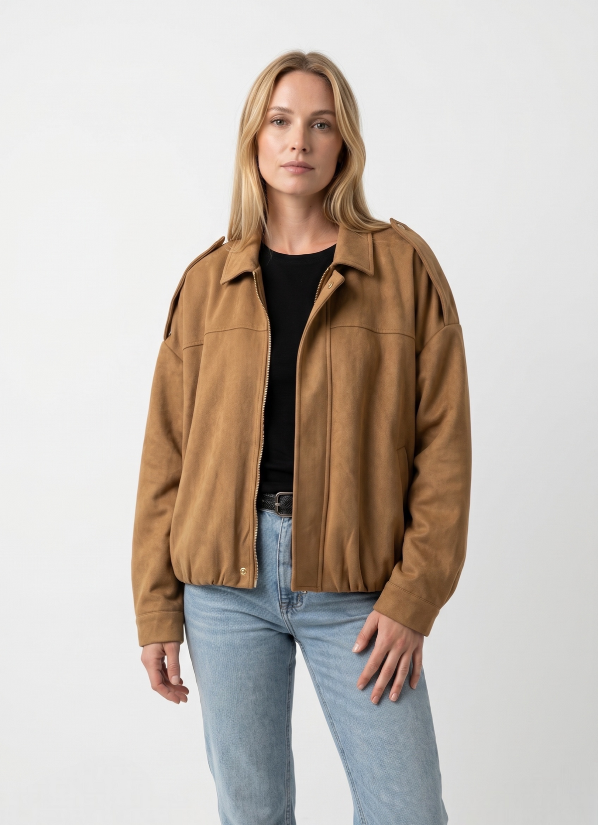 CHAQUETA BOMBER OVERSIZE EFECTO ANTE