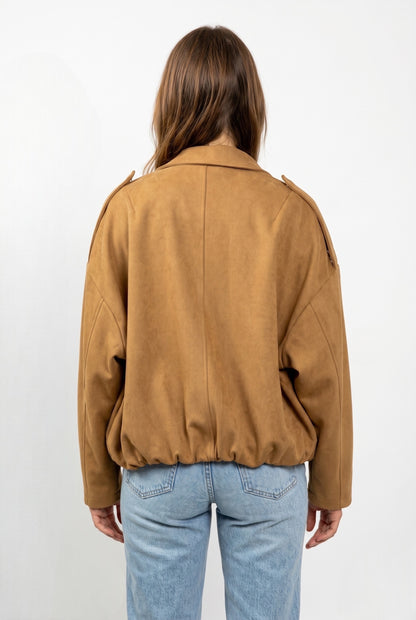 CHAQUETA BOMBER OVERSIZE EFECTO ANTE