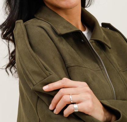 VESTE COURTE EFFET DAIM
