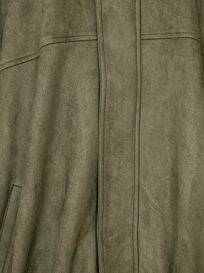 OVERSIZED SUEDE-EFFECT BOMBER JACKET