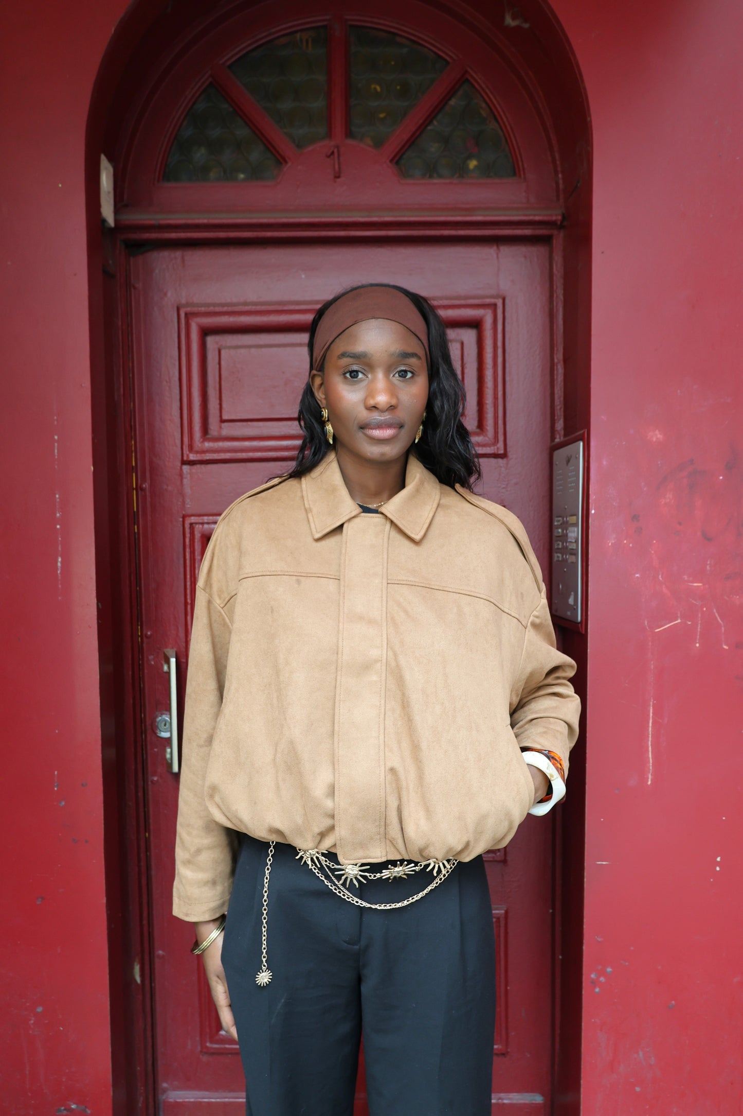 OVERSIZED SUEDE-EFFECT BOMBER JACKET
