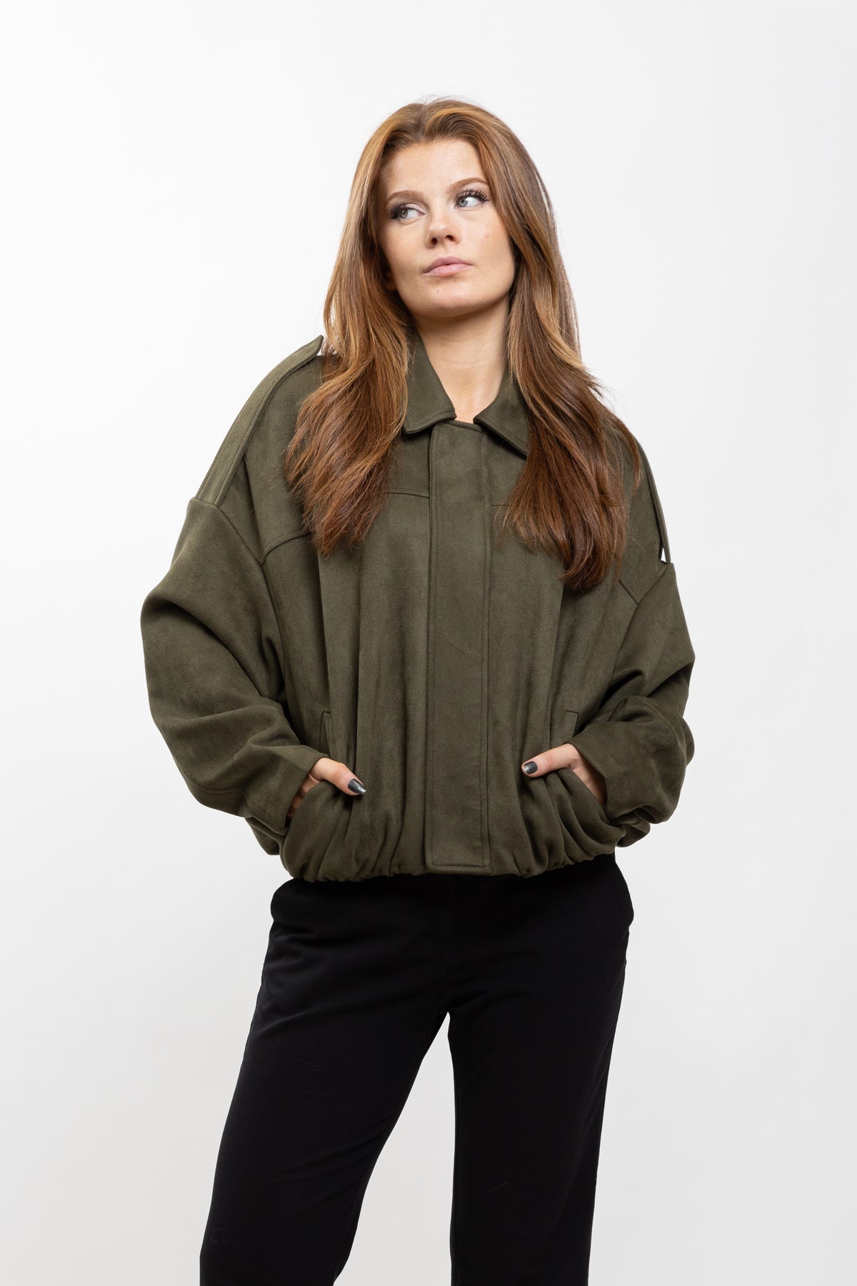 VESTE BOMBER OVERSIZE EFFET DAIM