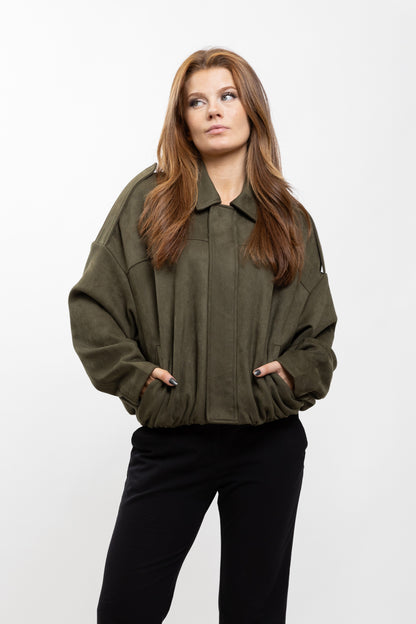 VESTE BOMBER OVERSIZE EFFET DAIM
