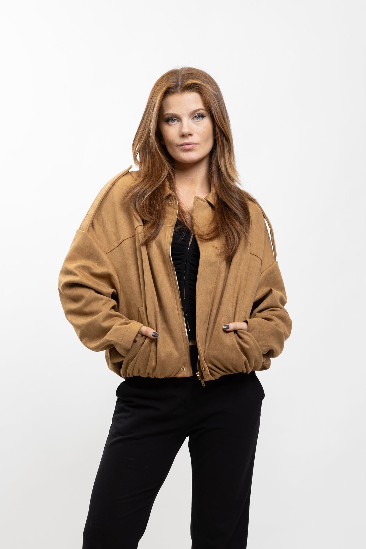 VESTE BOMBER OVERSIZE EFFET DAIM