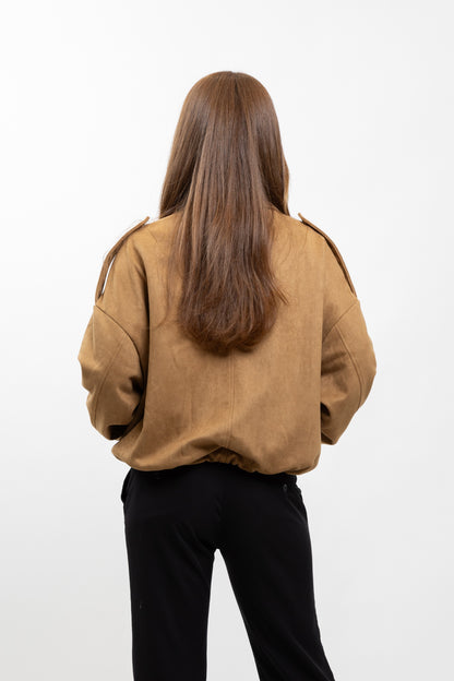 VESTE BOMBER OVERSIZE EFFET DAIM