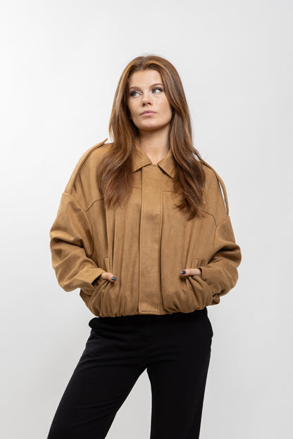 VESTE BOMBER OVERSIZE EFFET DAIM