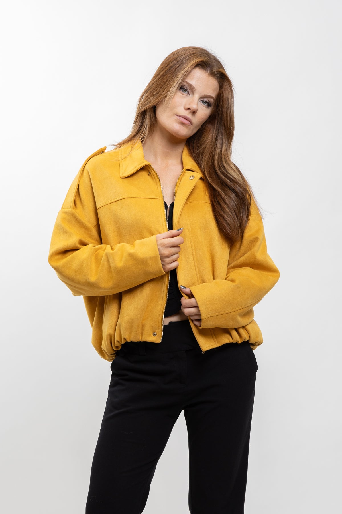VESTE BOMBER OVERSIZE EFFET DAIM