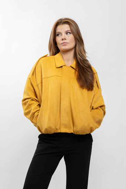 VESTE BOMBER OVERSIZE EFFET DAIM