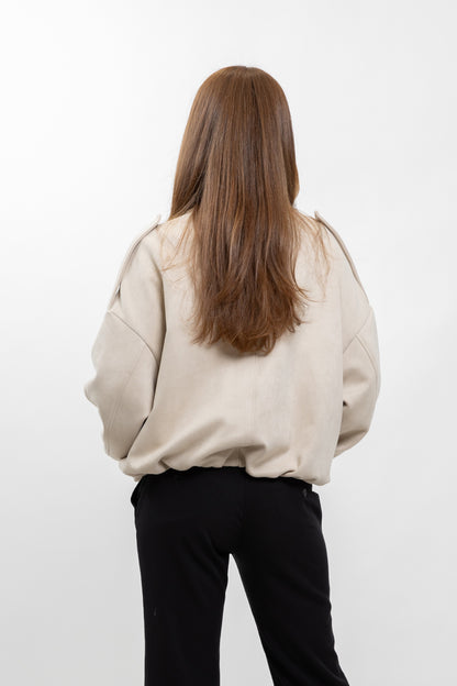 VESTE BOMBER OVERSIZE EFFET DAIM