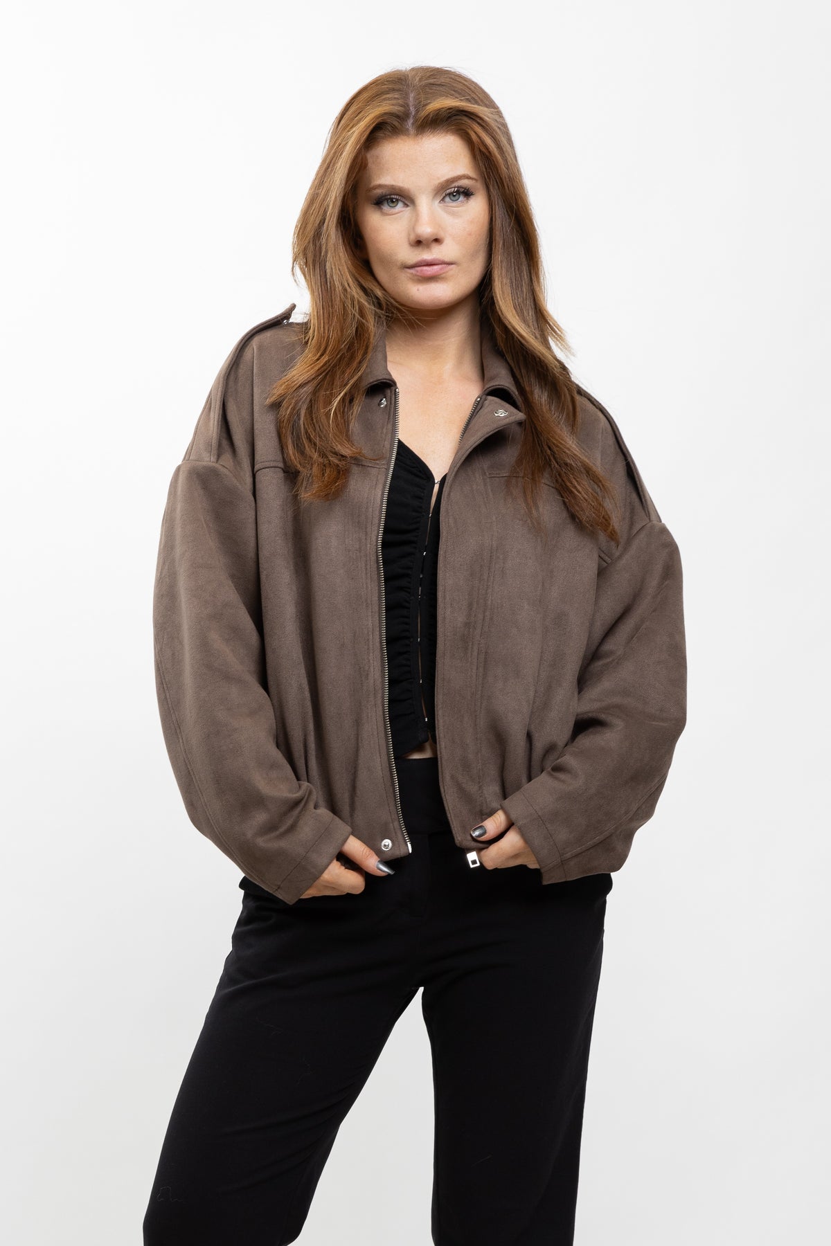 VESTE BOMBER OVERSIZE EFFET DAIM