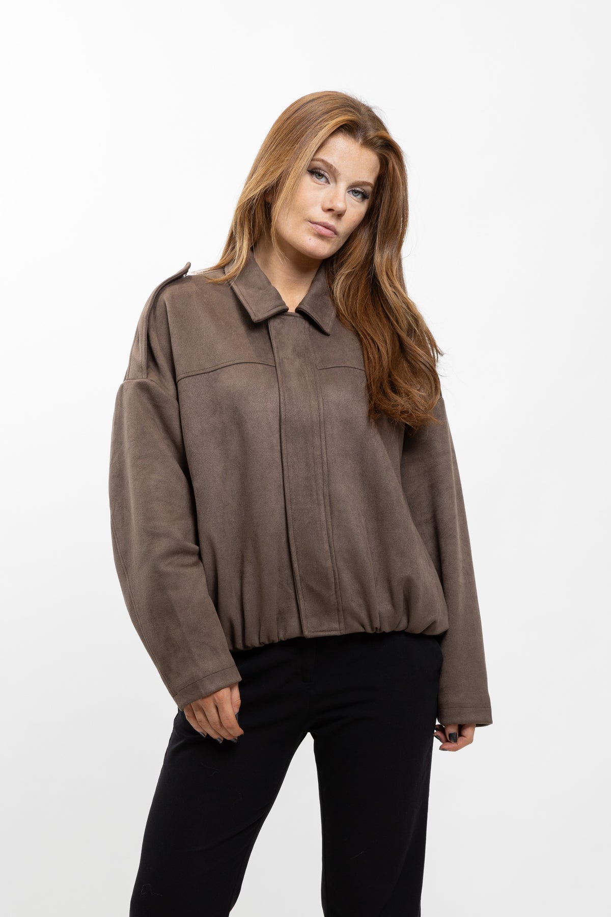 VESTE BOMBER OVERSIZE EFFET DAIM