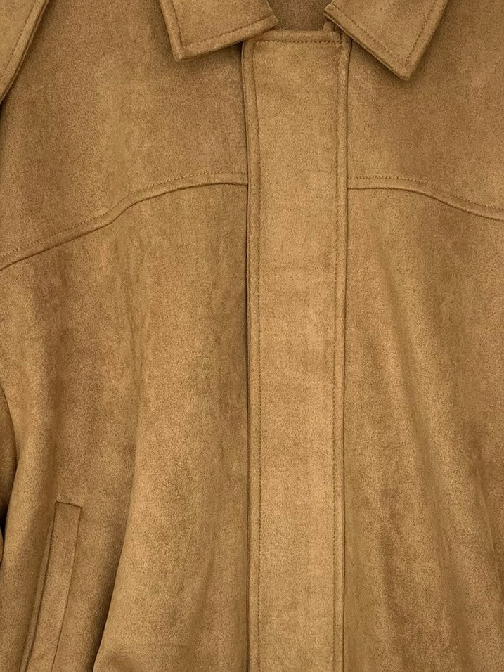 OVERSIZED SUEDE-EFFECT BOMBER JACKET