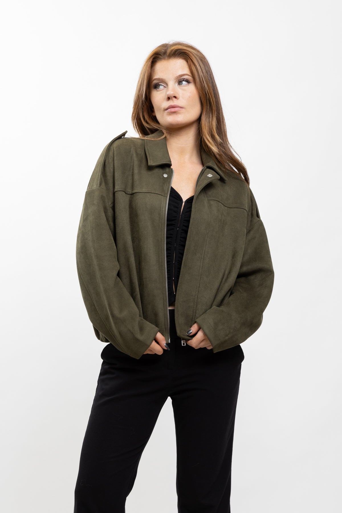 VESTE BOMBER OVERSIZE EFFET DAIM