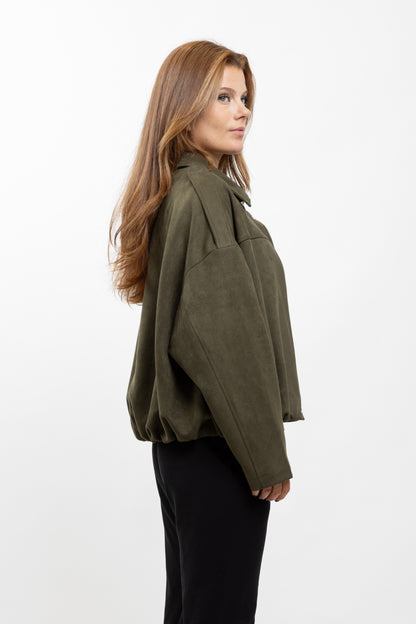 VESTE BOMBER OVERSIZE EFFET DAIM