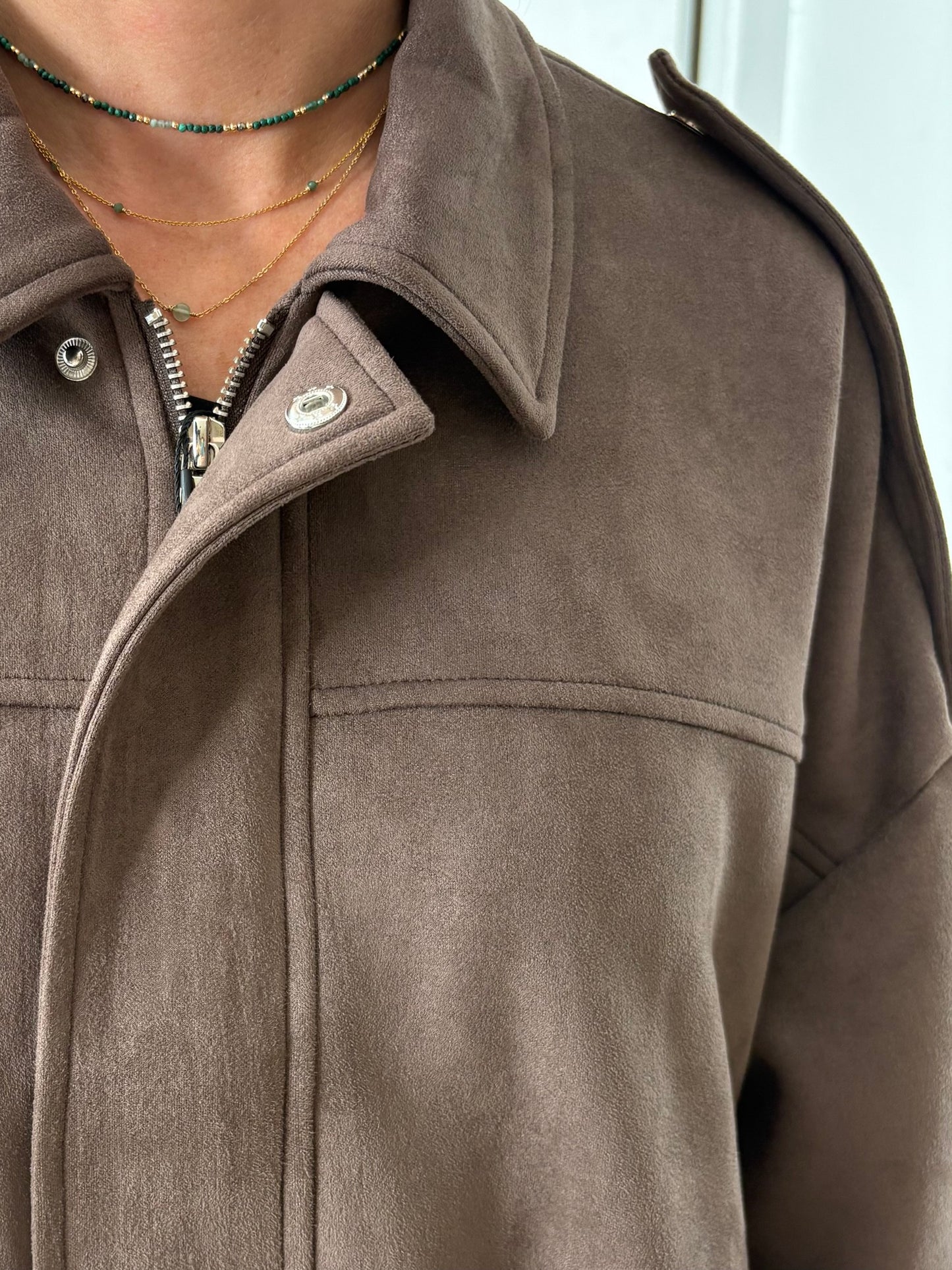 VESTE COURTE EFFET DAIM