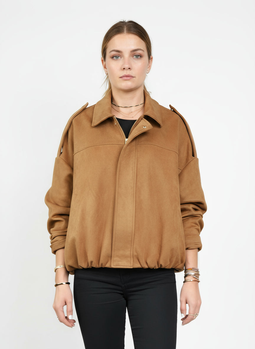 VESTE COURTE EFFET DAIM