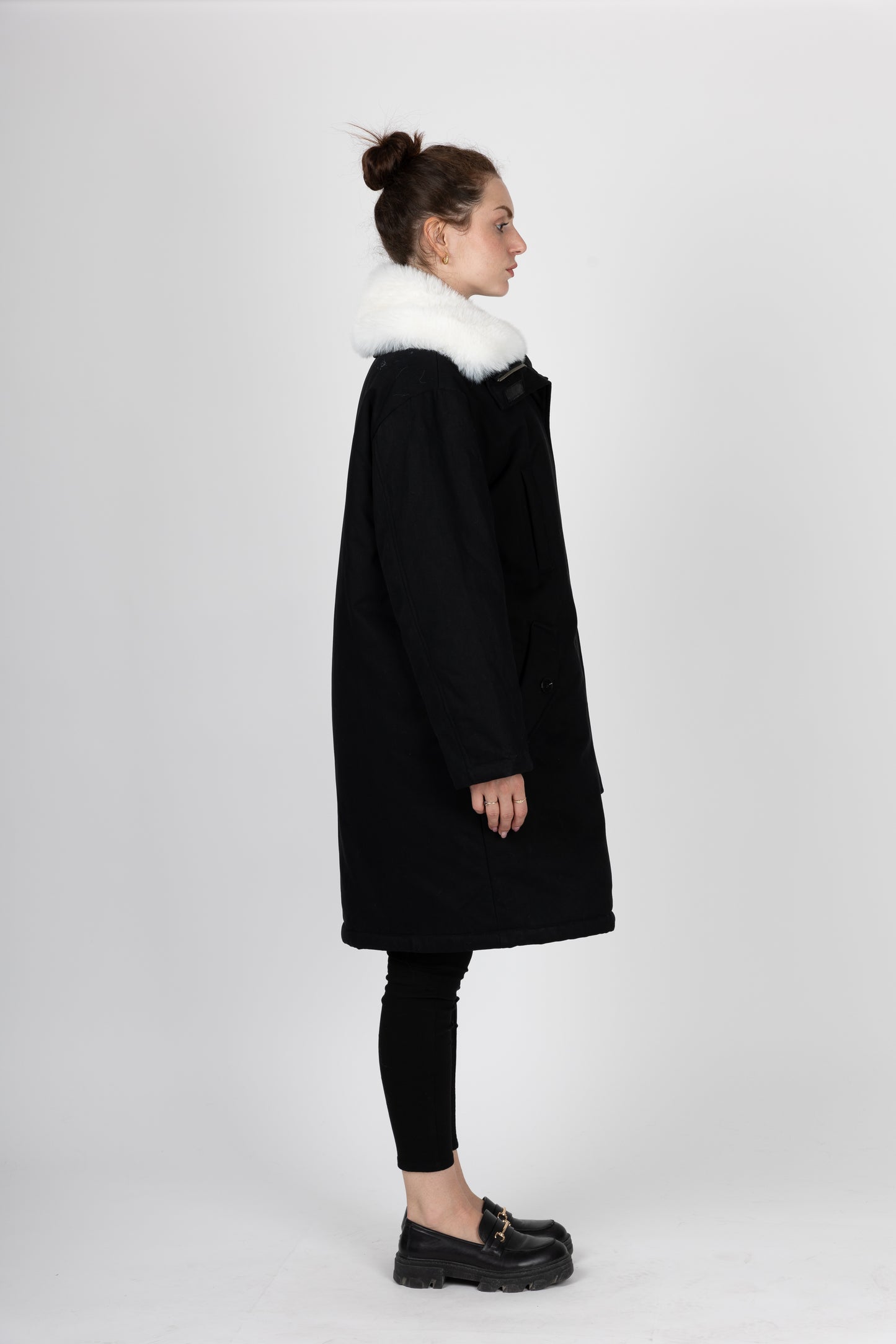 PARKA LONGUE AVEC INTÉRIEUR ET COL FAUSSE FOURRURE