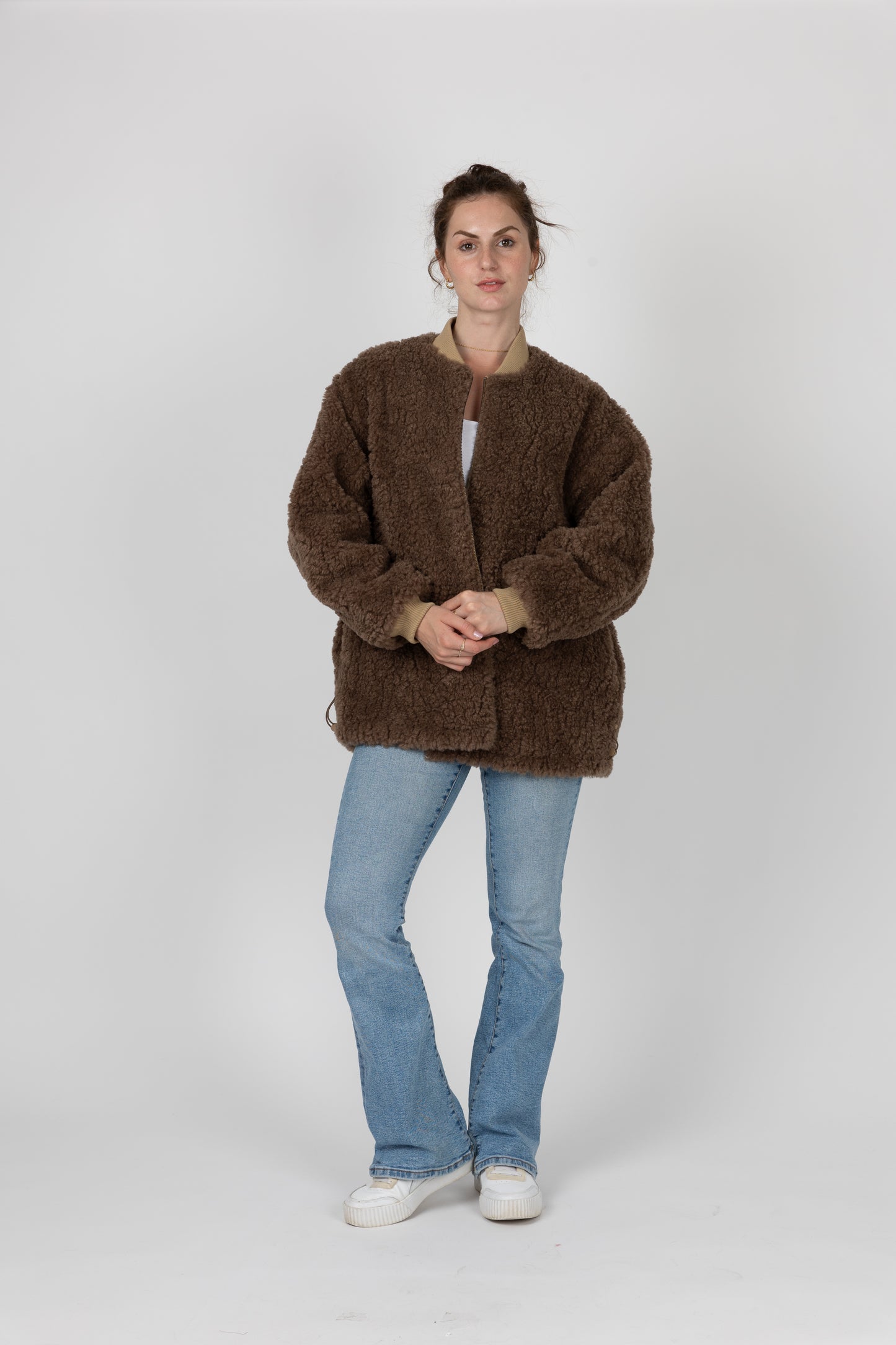 BLOUSON REVERSIBLE AVEC FAUSSE FOURRURE MOUTON