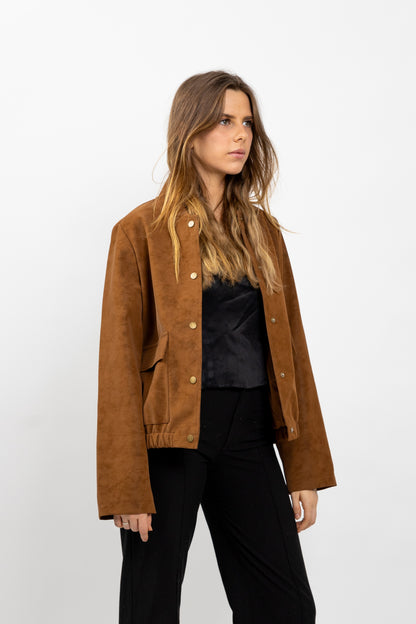 BLOUSON EN DAIM IMPERMÉABLE