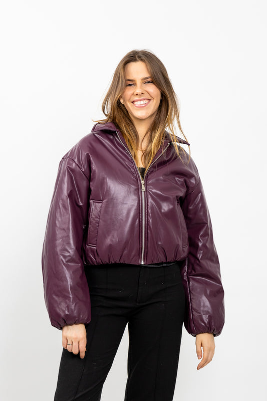 DOUDOUNE COURTE EN SIMILICUIR