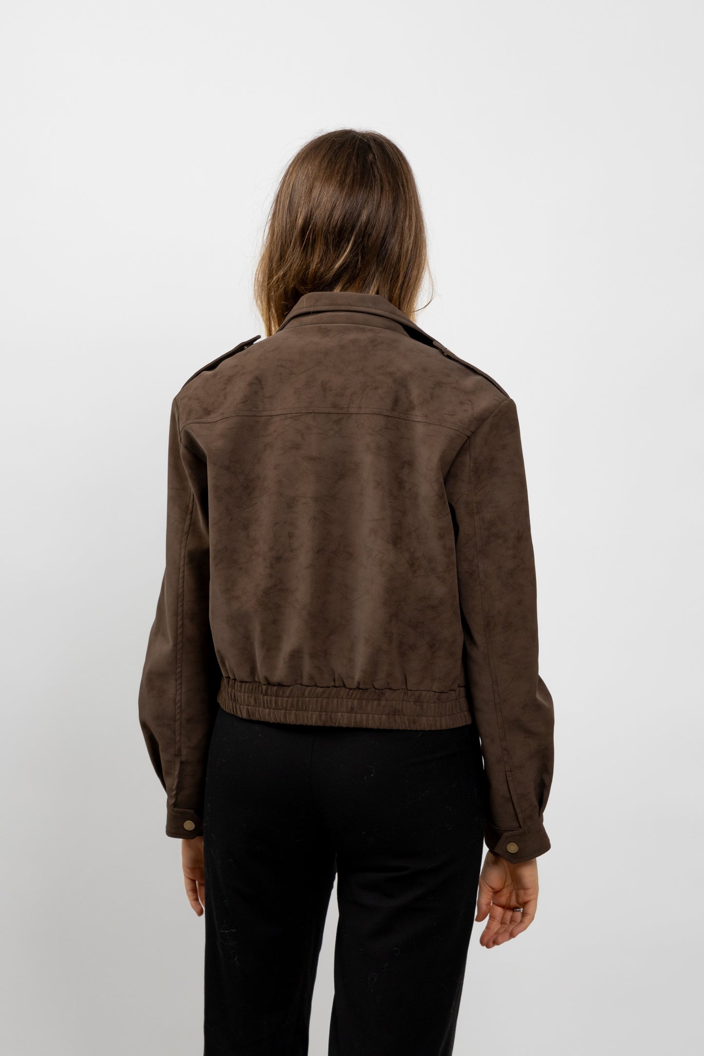 BLOUSON COURT EFFET DAIM