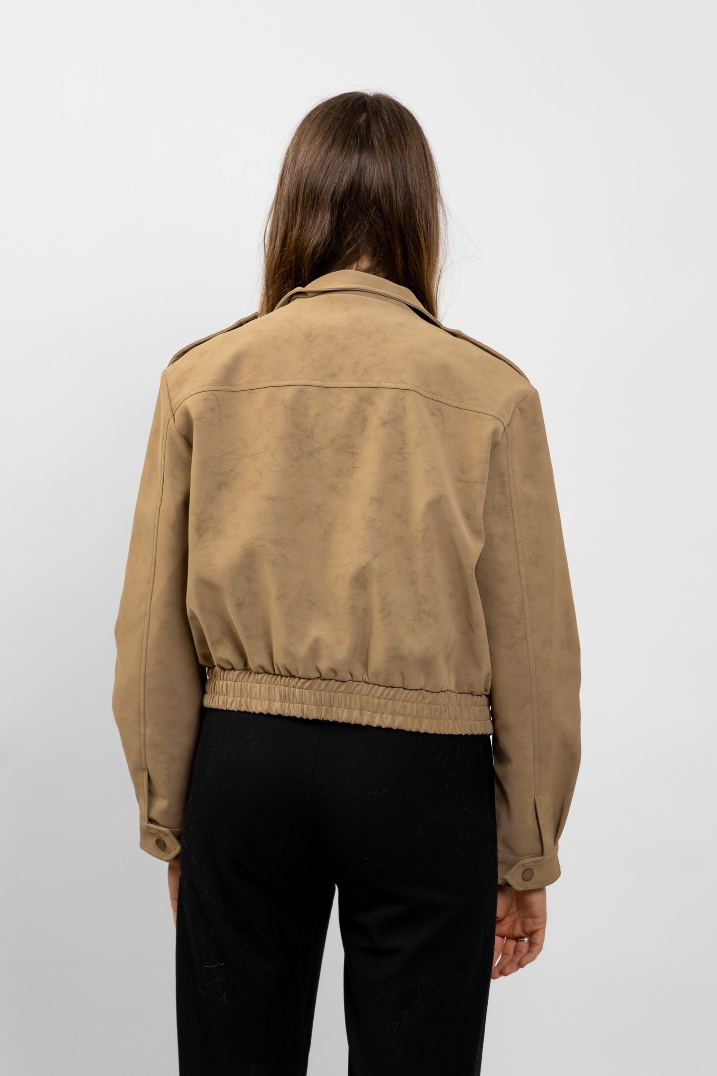 BLOUSON COURT EFFET DAIM