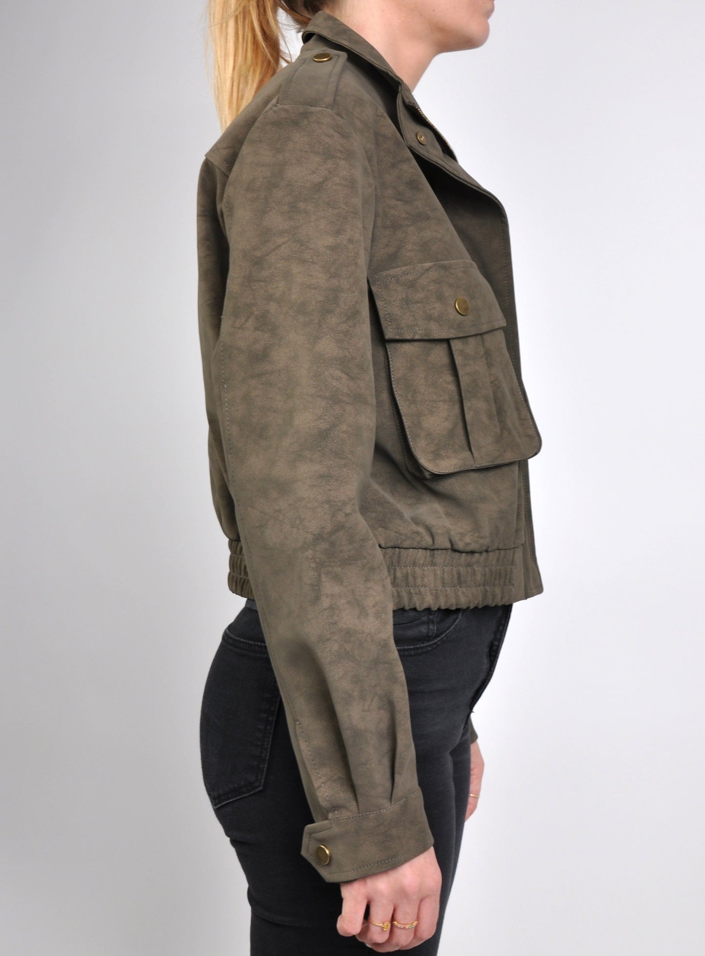 BLOUSON COURT EFFET DAIM