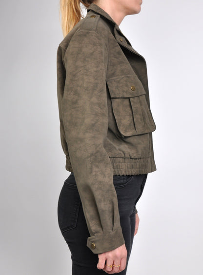BLOUSON COURT EFFET DAIM