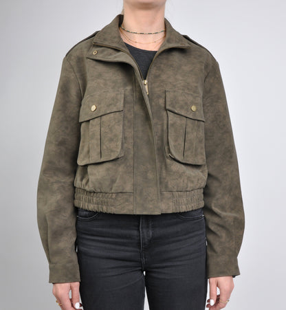 BLOUSON COURT EFFET DAIM
