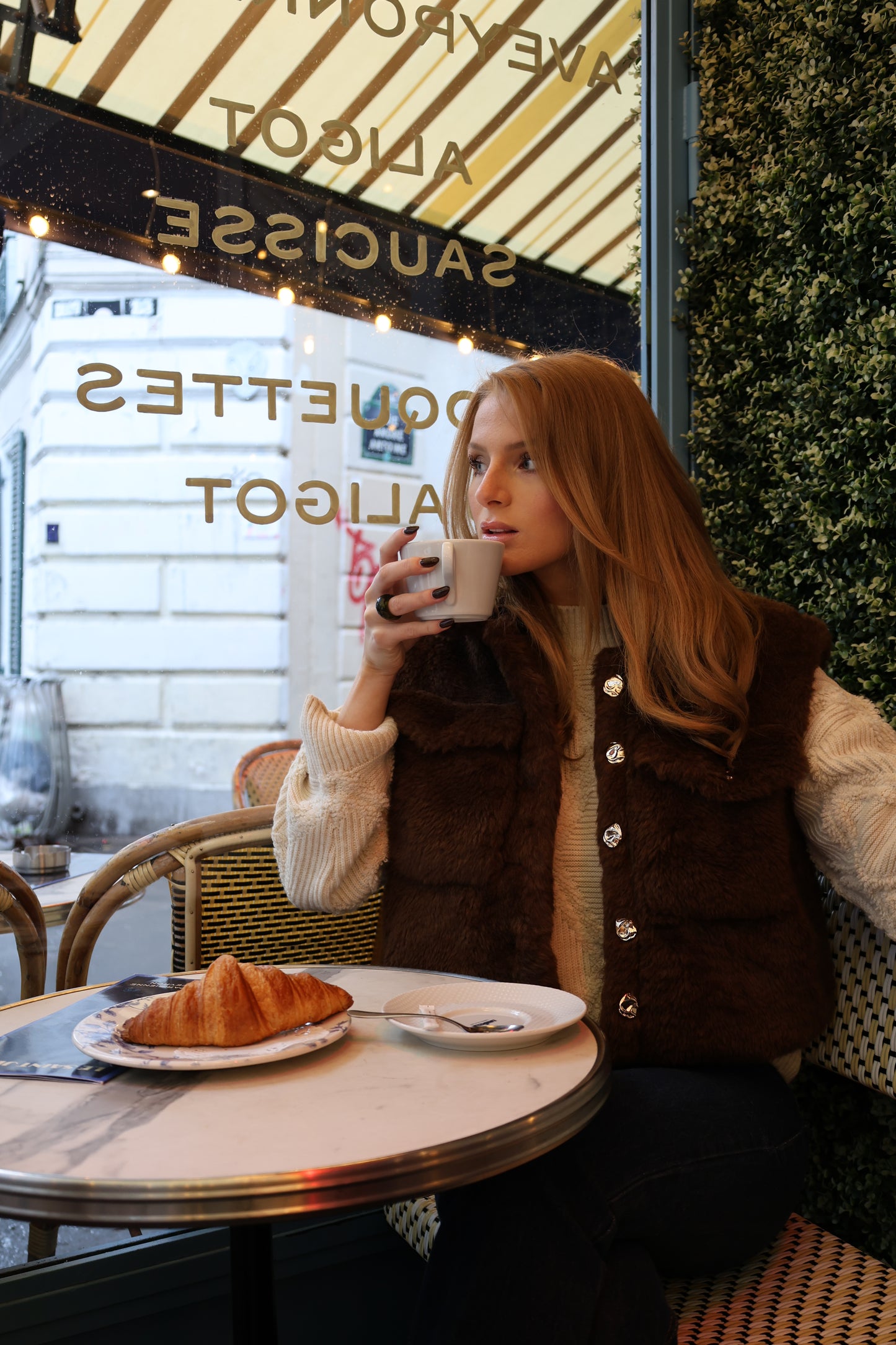 FAUX FUR SLEEVELESS SHEEPSKIN VEST