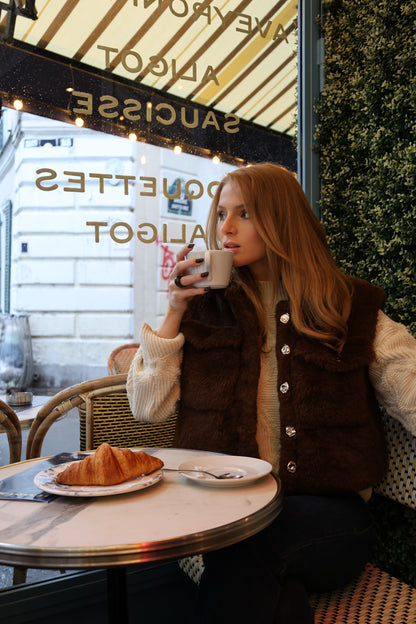 FAUX FUR SLEEVELESS SHEEPSKIN VEST