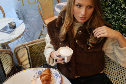 FAUX FUR SLEEVELESS SHEEPSKIN VEST