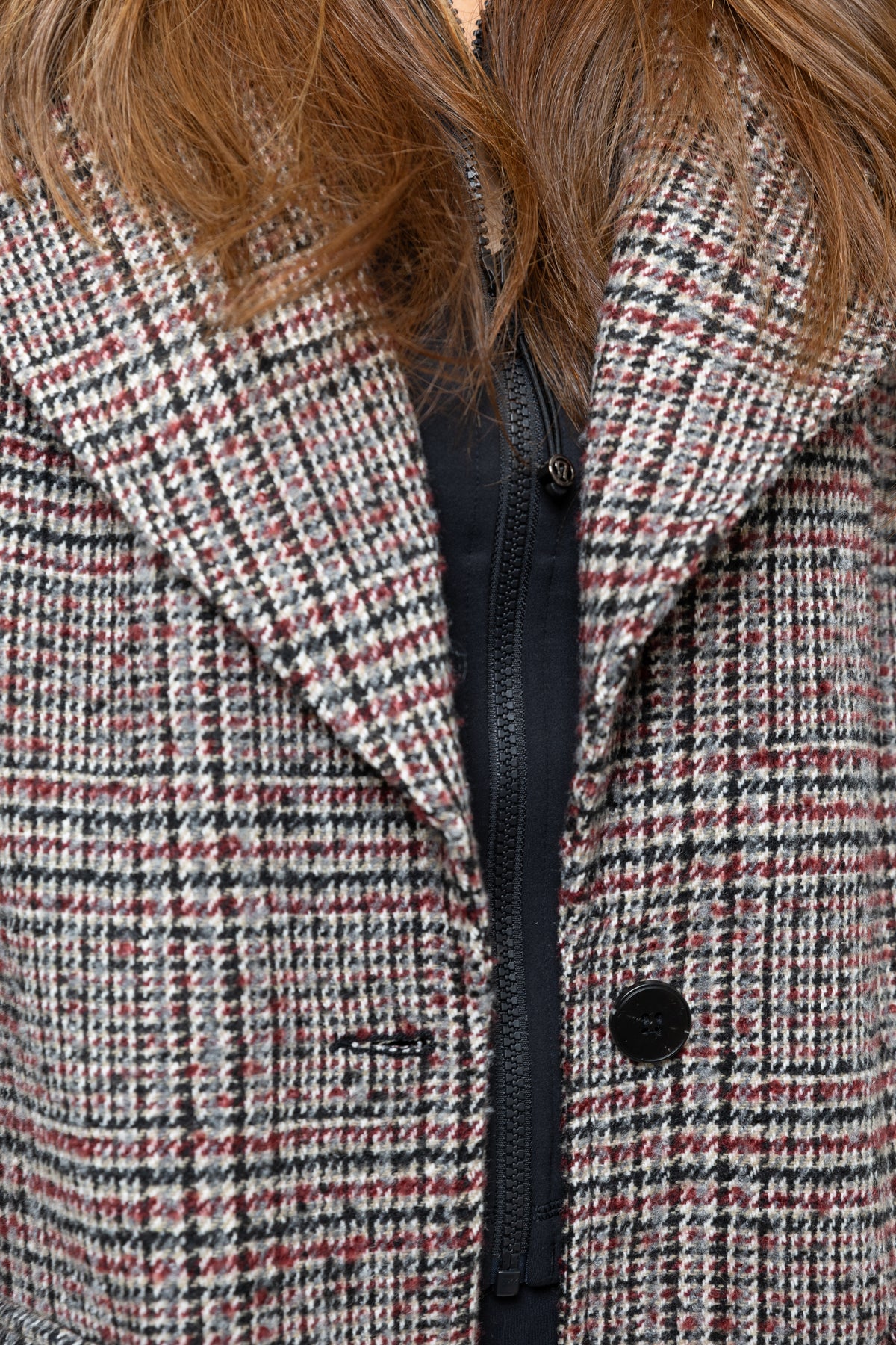 MANTEAU LONG EN LAINE À CARREAUX