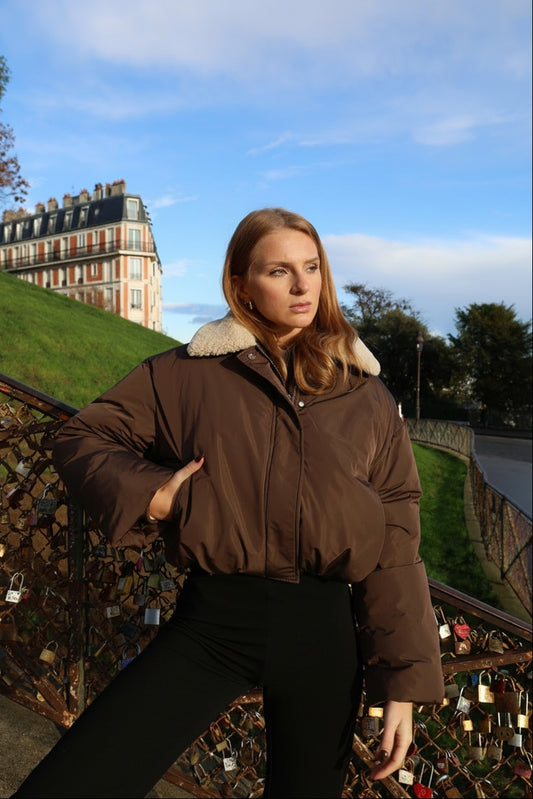 DOUDOUNE AVEC COL EN FAUSSE FOURRURE - K-ZELL PARIS