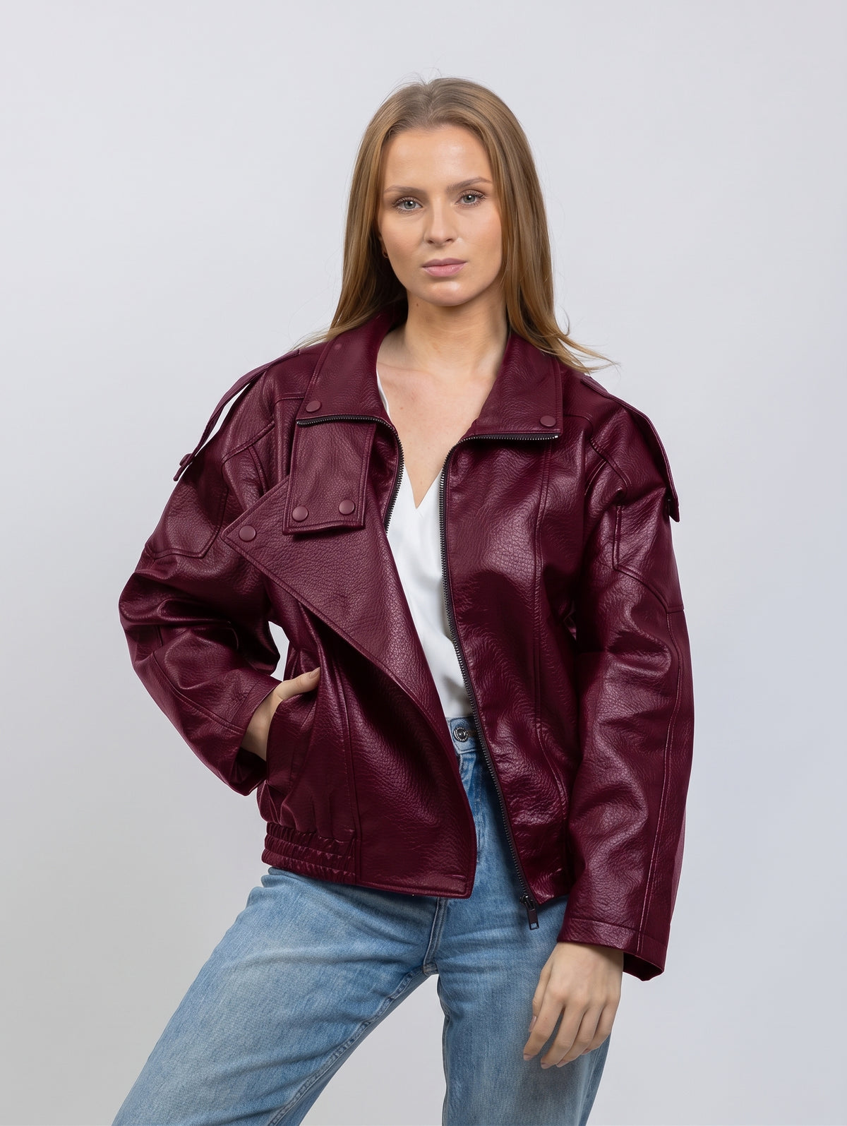 BLOUSON MOTARD EN SIMILICUIR